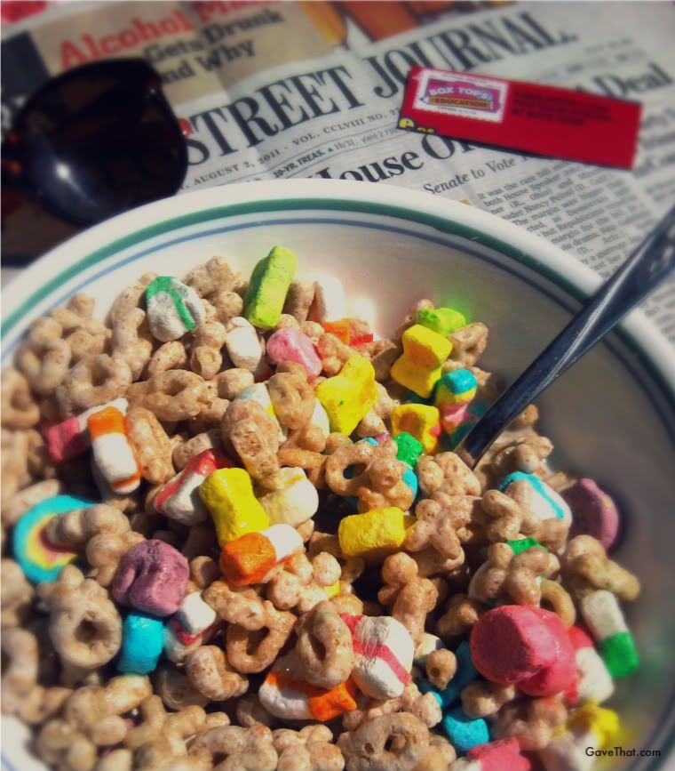 Box Tops for Education Breakfast alfresco Lucky Charms cereal