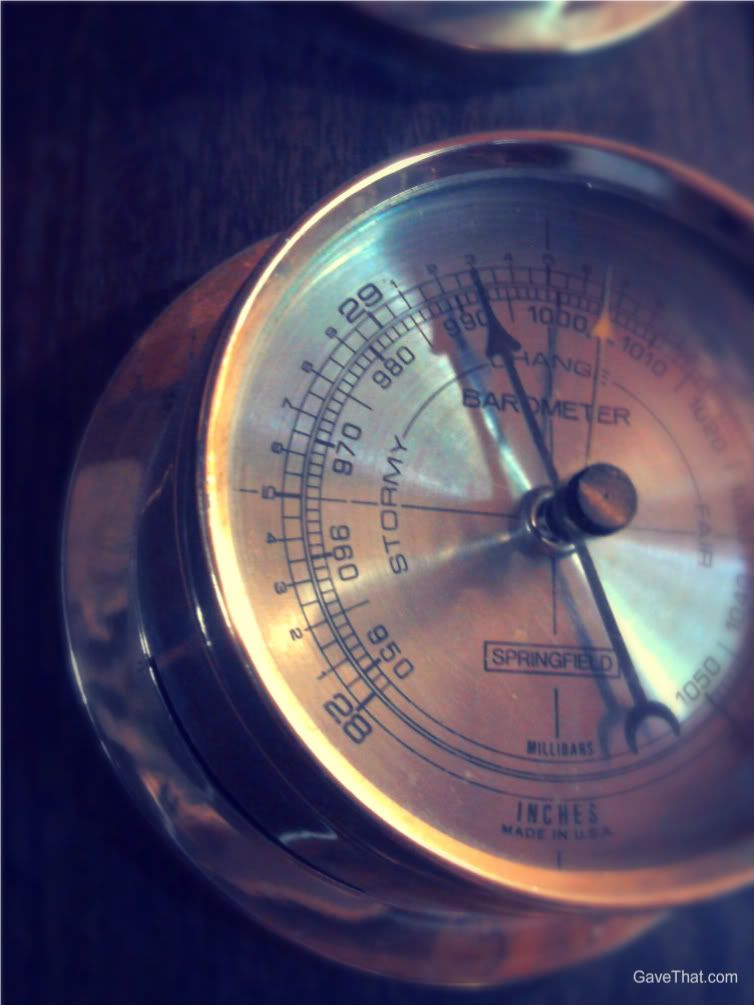 Our vintage brass ship barometer