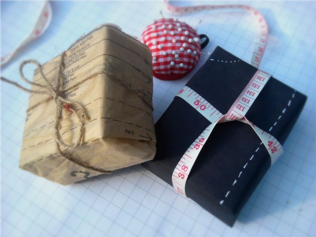 Paper pattern wrapped gifts DIY