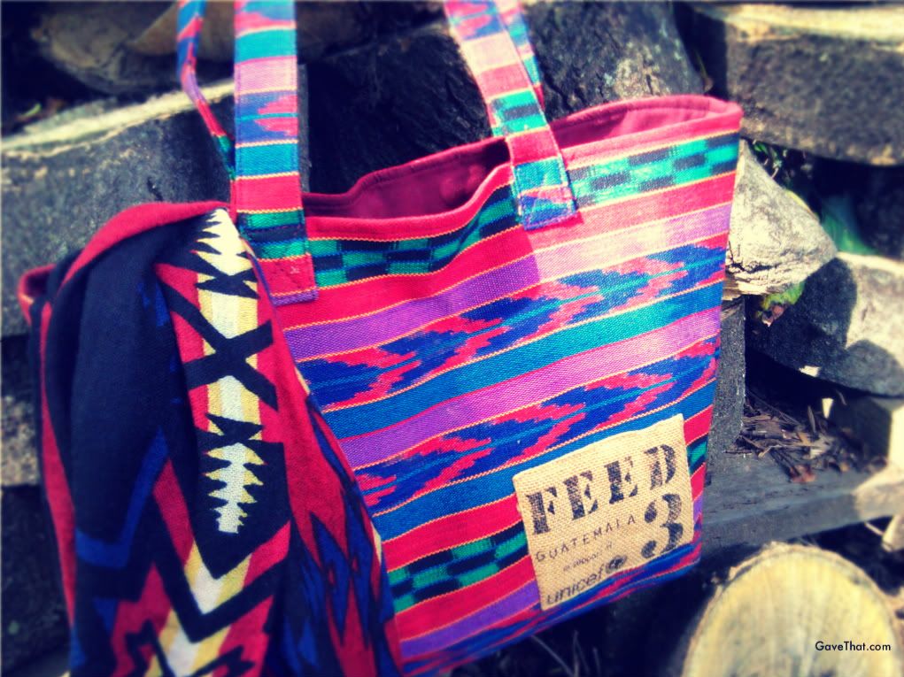 FEED Guatemala Ikat print tote bag Navajo print scarf scarf by Yarnz