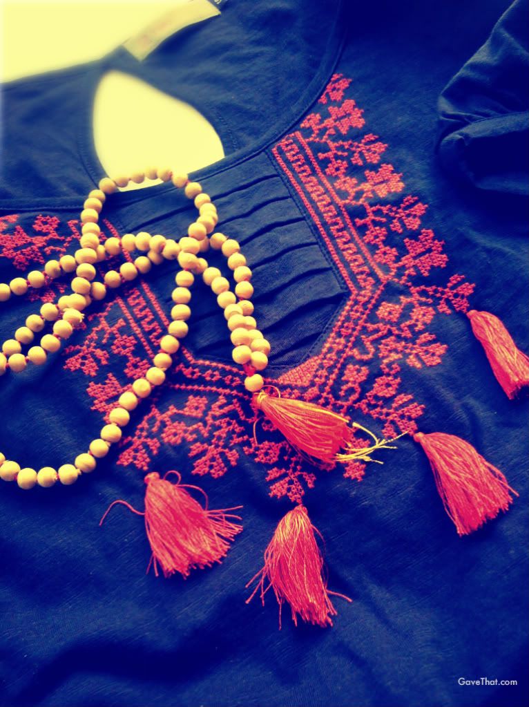 2Two shirt from Citizens Planet tassel mala bead necklace