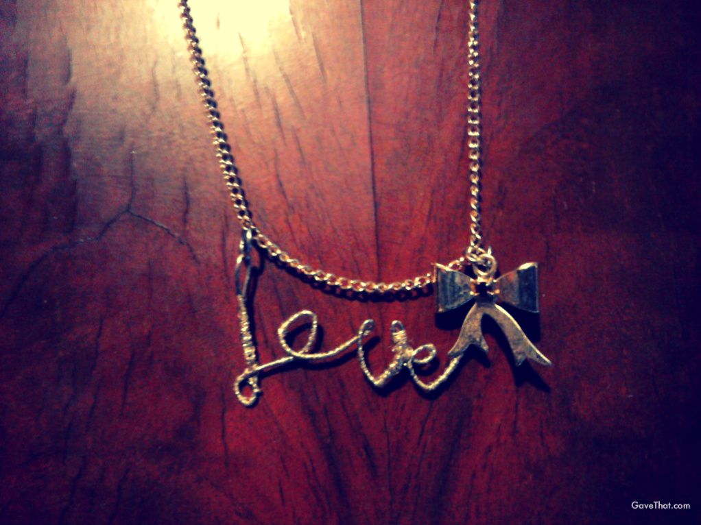 DIY Love words thread wrapped necklace