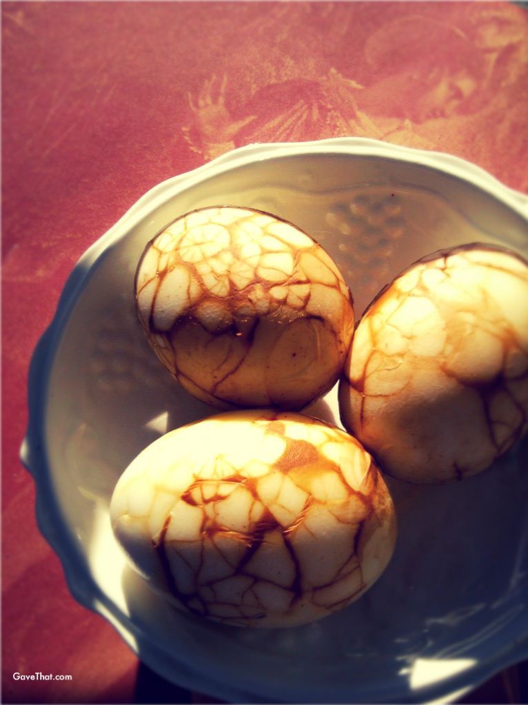 Asian tea eggs marbled and cracked from steeping in a soy sauce and anise broth for hours see how to make your own