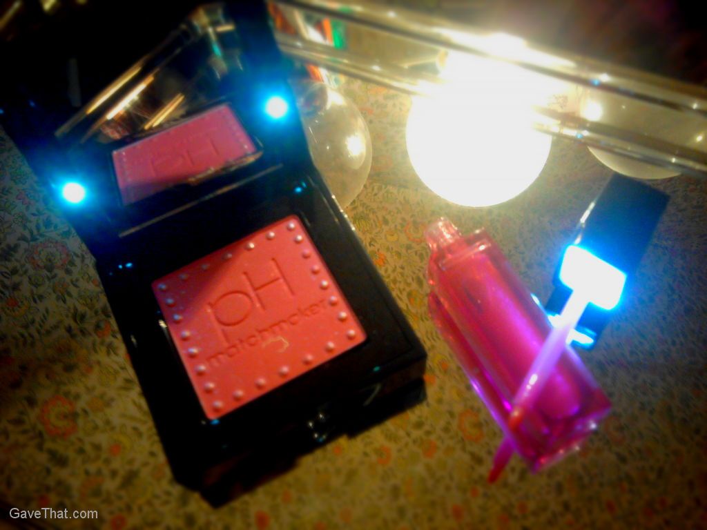 Physicians Formula ph Matchmaker blush in rose and lip gloss in pink with led lights review from the US