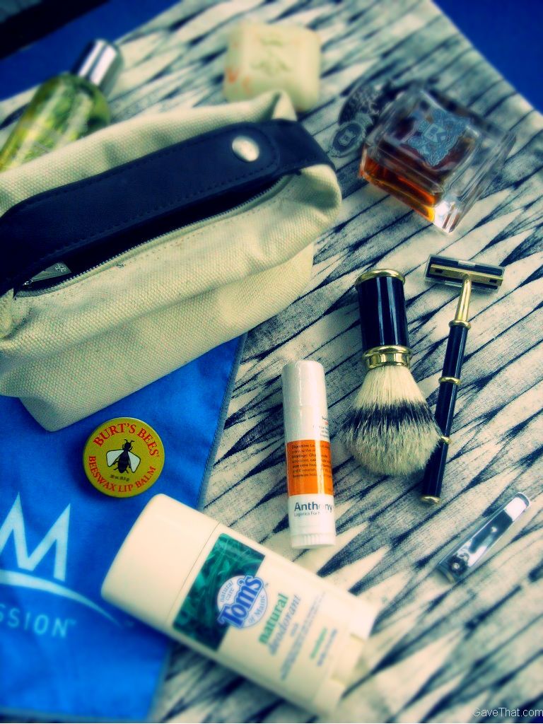 A DIY mens Dopp Kit gift filled with goodies including Molton Brown London Burts Bees Anthony Longistics Toms Mission enduracool towel and more heres how to do it too