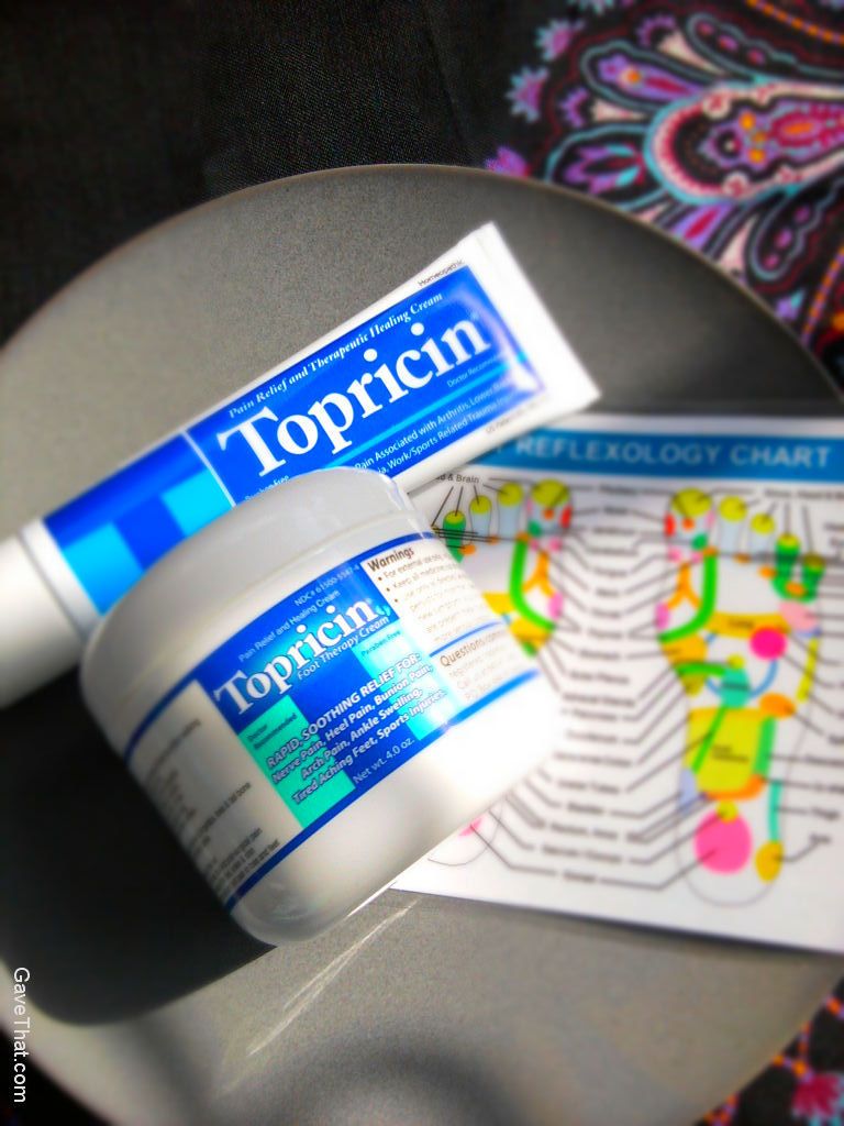 Topricin creams and reflexology chart from gift set