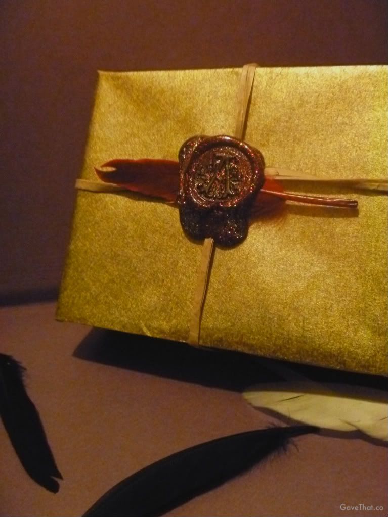 mam for gift wrap blog gave that red wax Swedish feather seals on present