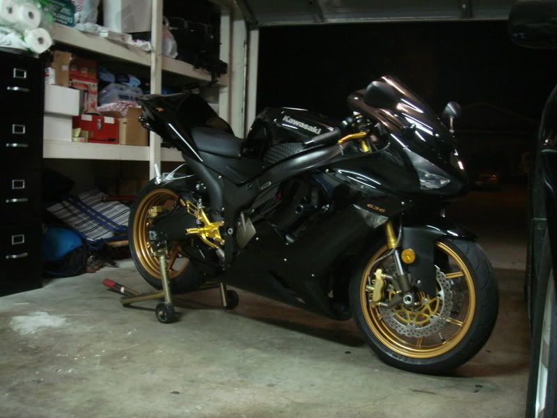 Black zx6r with gold rims and accents Kawasaki Ninja ZX6R Forum