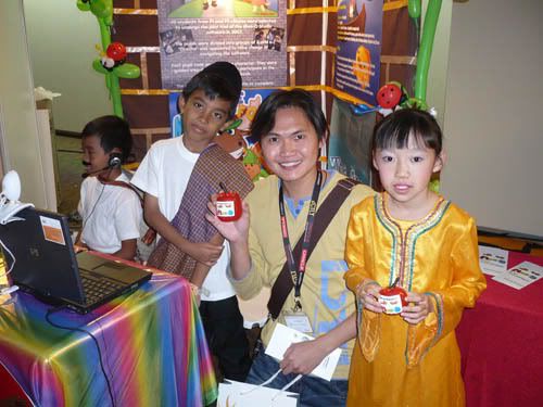 cute kids mending booth
