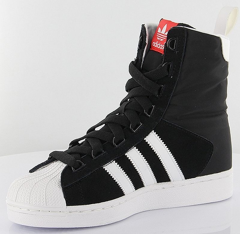 ADIDAS WOMENS SUPERSTAR BOOTS Trainers Black-White Suede-Nylon fashion new