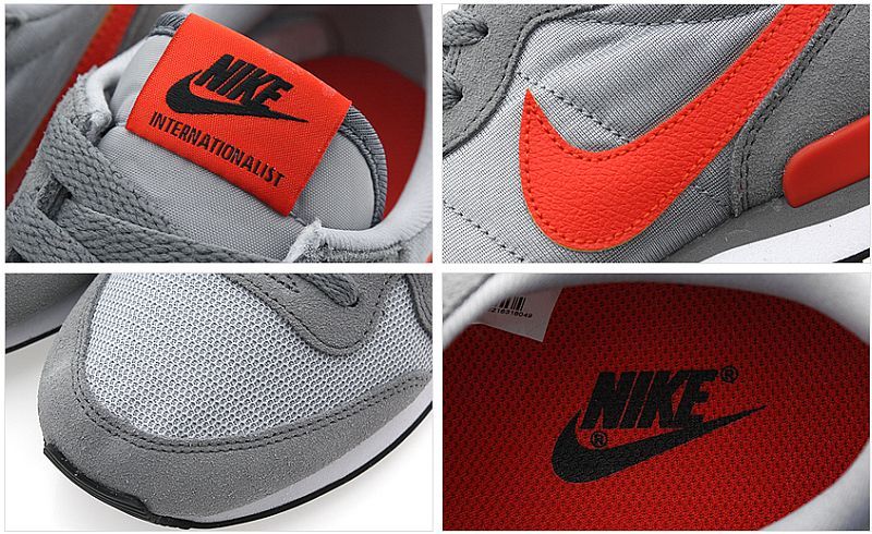 grey nikes with orange swoosh