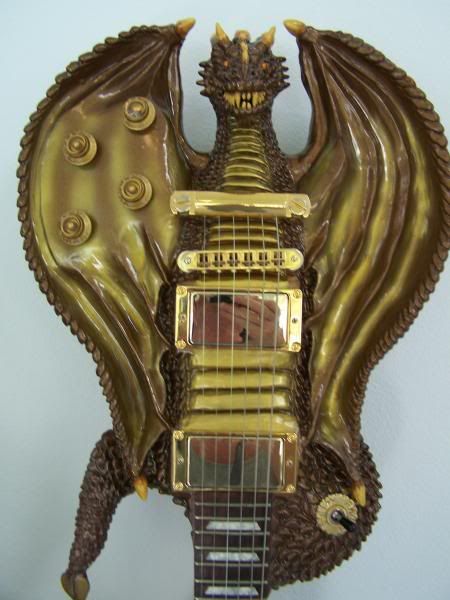 carved Dragon Gibson Les Paul guitar