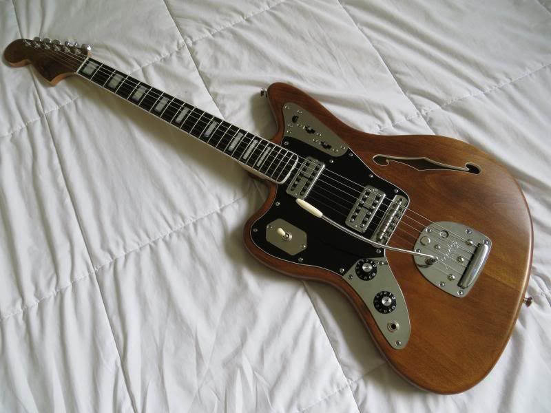 Walnut stained semihollow lefty B&B Jaguar