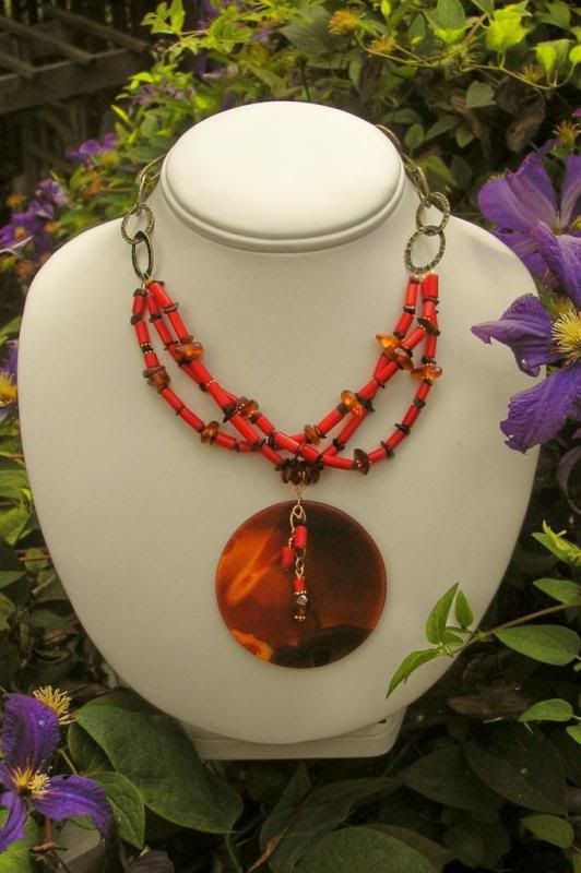 Carnelian and Red Coral Necklace
