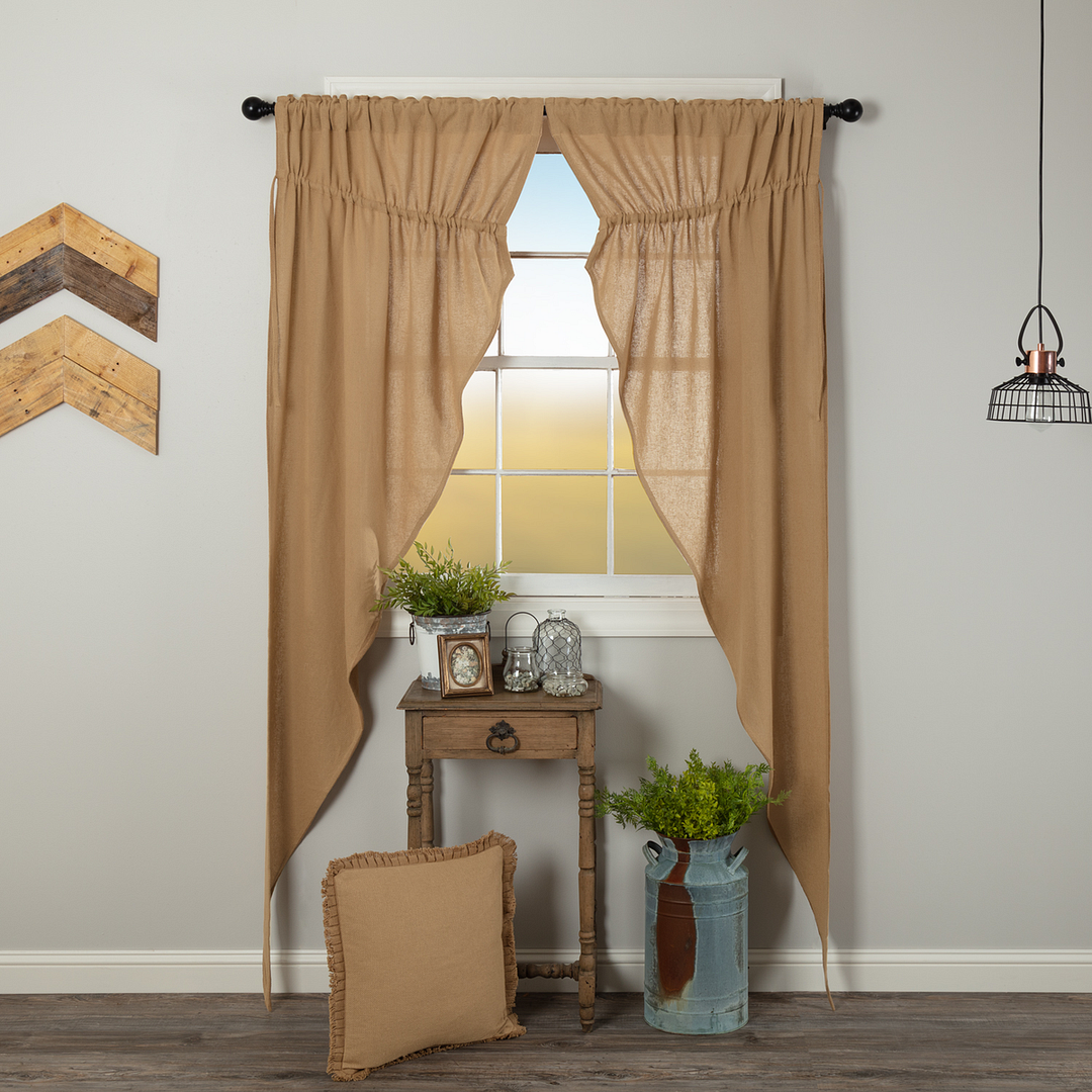 Burlap Natural Soft Country Cottage Primitive Window Long Prairie