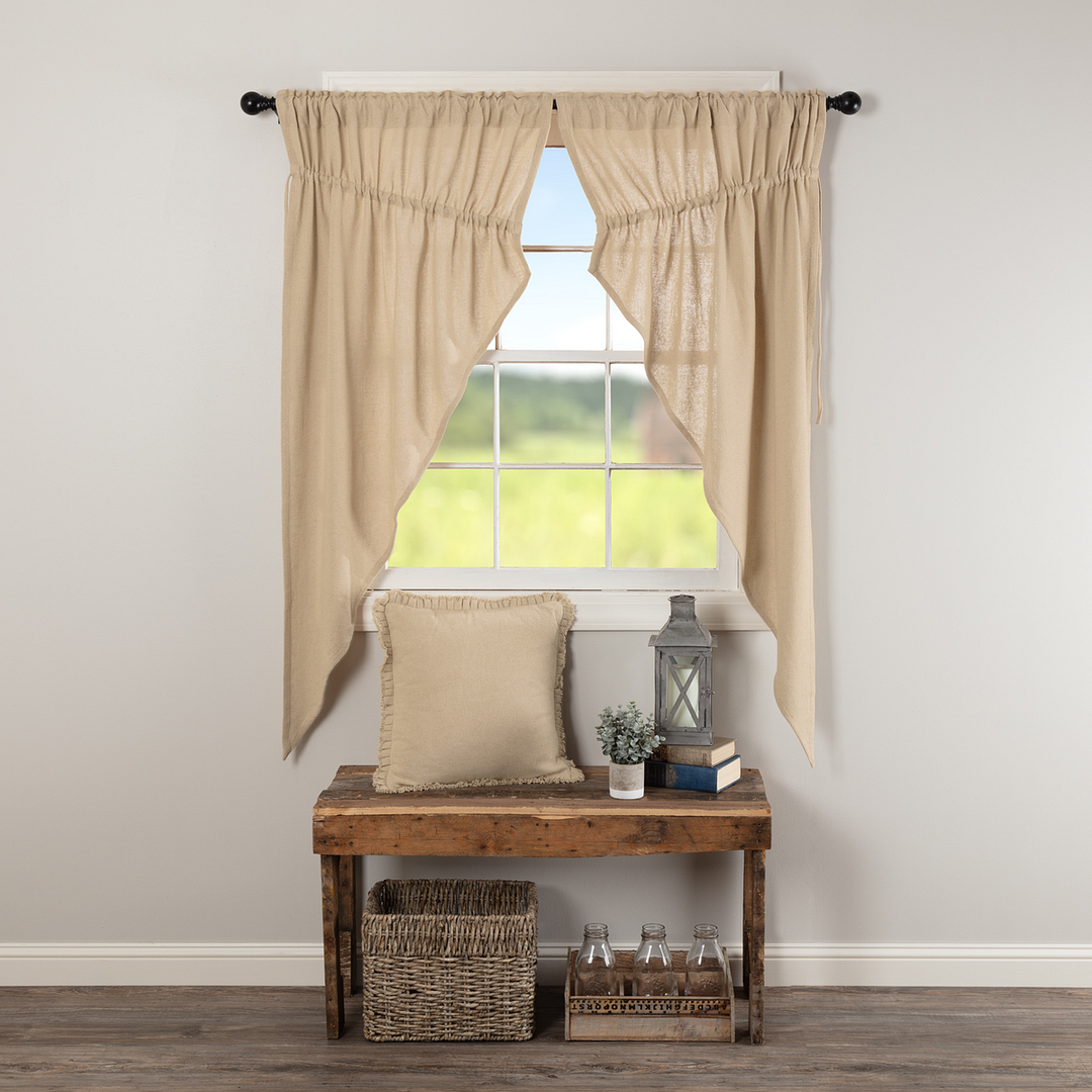 Curtains Drapes Valances Burlap Tan Prairie Curtains Swag