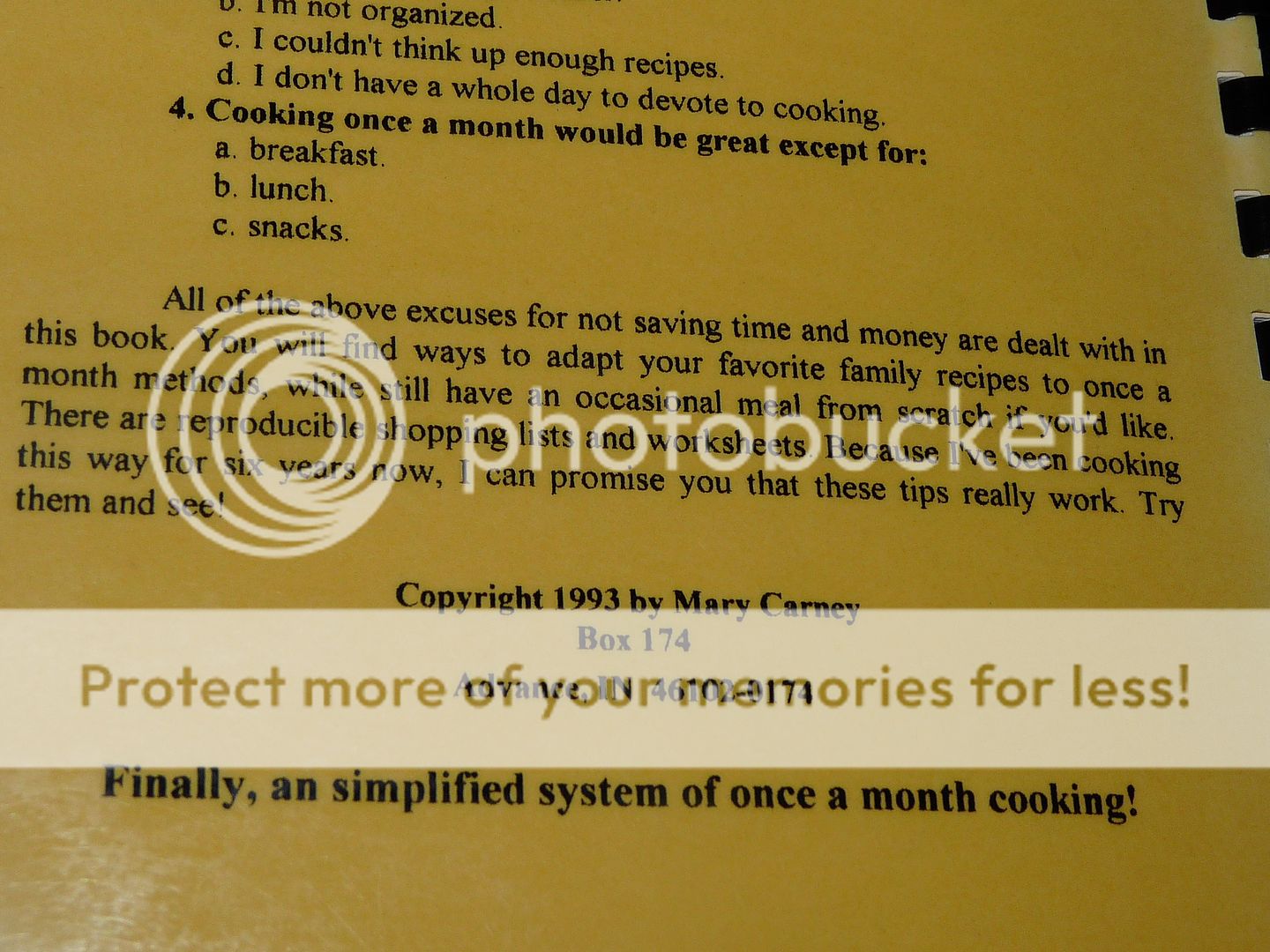 Vtg Cookbooks CUSTOM COOKING / BULK / BAKING Once A Month Recipes 