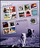 Entire sheet of USPS 1999 first day cover 33c stamps: 1960's Pop Culture