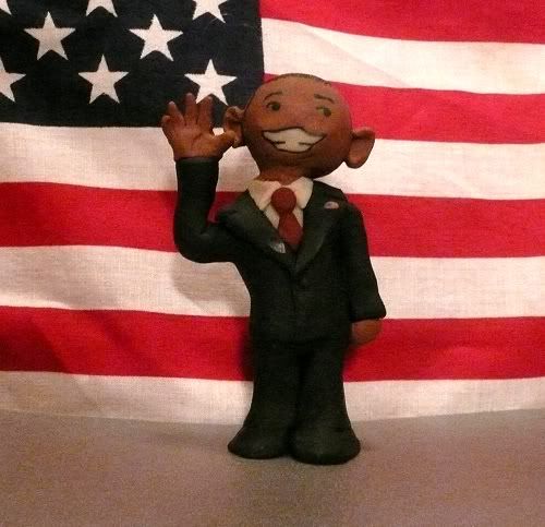 Sept 08 Barack Obama clay figure by Van Donovan