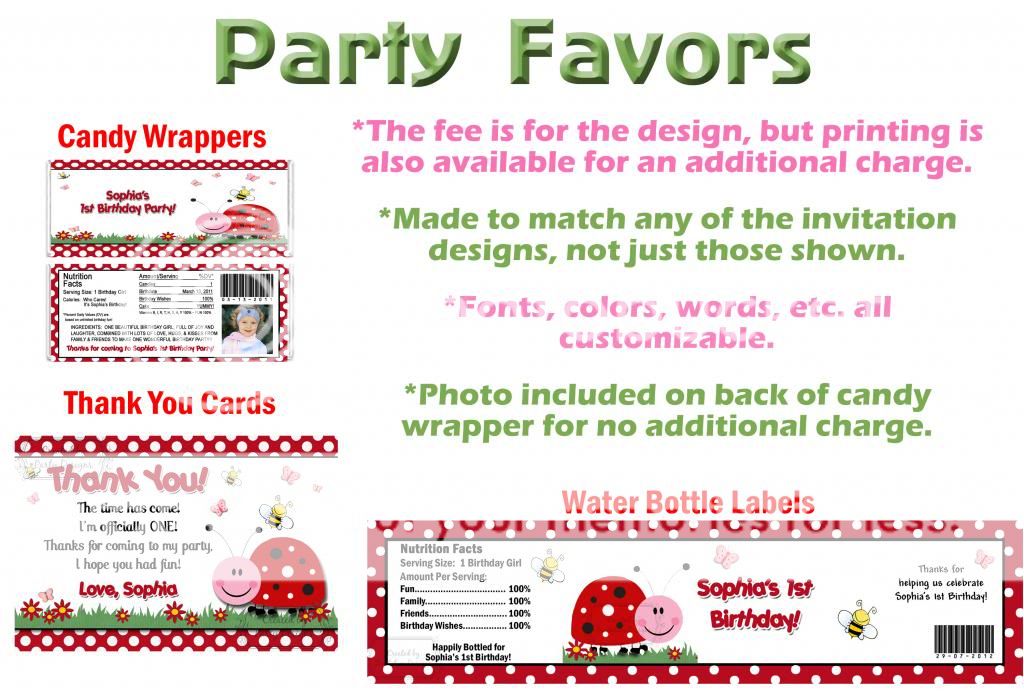 Little Ladybug Lady Bug Birthday Party Invitations Supplies Favors