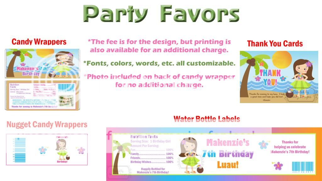 Luau Hula Girl Beach Birthday Party Ticket Invitations Supplies Favors