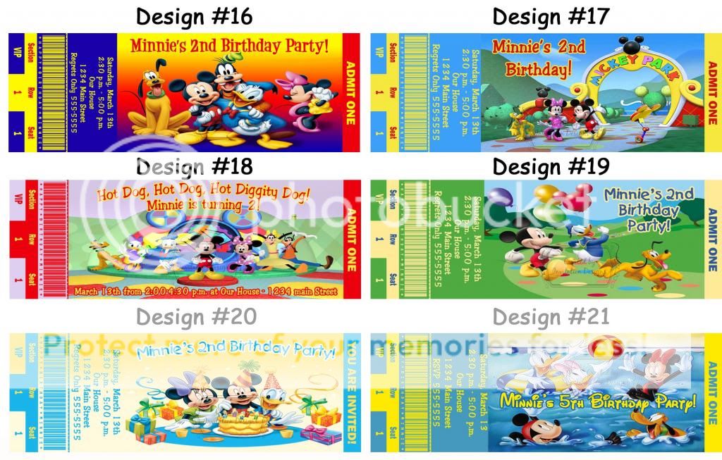 Mickey Mouse Clubhouse Minnie Birthday Party Ticket Invitations Supplies Favors