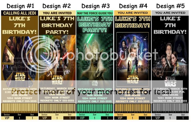 Star Wars Clone Birthday Party Ticket Invitations Supplies and Favors