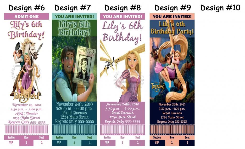 Tangled Princess Rapunzel Birthday Party Ticket Invitations Supplies Favors