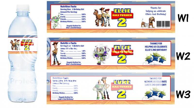 Toy Story Buzz Lightyear Printed Water Bottle Labels Birthday Party Favors 2 3