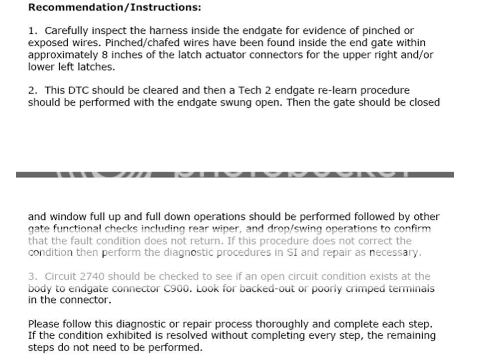 XUV tailgate / Endgate diagnosis and repair guide Part 1 - Chevy ...