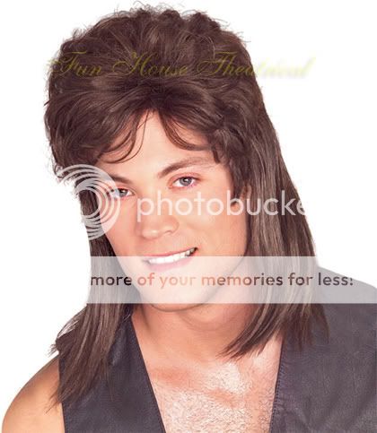 1980s Brown Mullet Male Wig 80s Redneck Hairstyle 51164