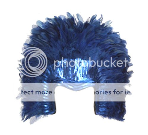 Mardi Gras Showgirl Blue Feather Headpiece Halloween Costume Accessory 