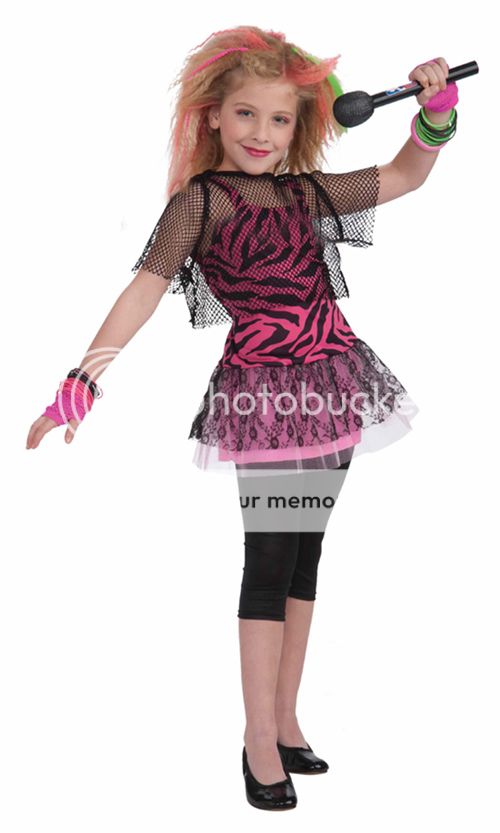 1980s Punk Rock Star Girl Halloween Costume 80s Outfit Child 67013 ...