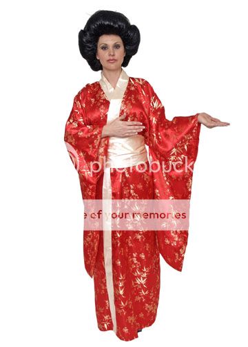 Adulto rojo elegante 28343 de KIMONO de TRAJE JAPONÉS de geisha