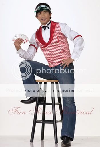 POKER DEALER HALLOWEEN COSTUME Casino Gambler Outfit Adult Men 8795 
