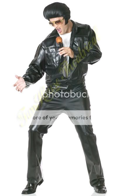 ELVIS PRESLEY COSTUME Deluxe Black Leather Suit 400219 | eBay