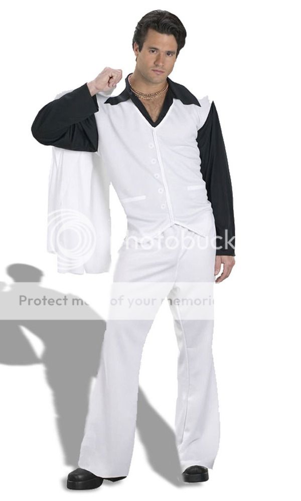 Saturday Night Fever 70s Disco Adult Men's Halloween Costume White ...