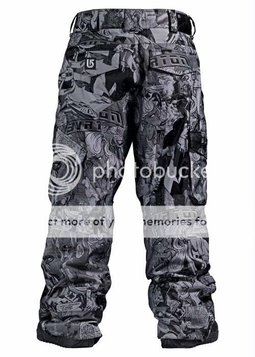 NEW BURTON MENS CARGO COMIC PRINT SNOWBOARD/SKI PANTS XL  