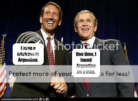 funny created image of Mark Sanford and George W Bush