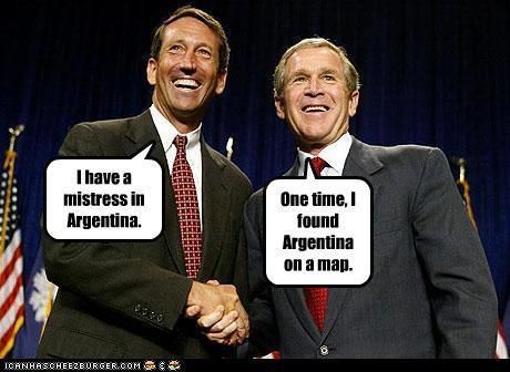 funny created image of Mark Sanford and George W Bush