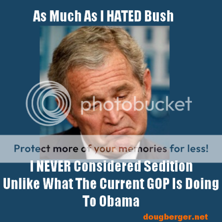 created image of Bush with text