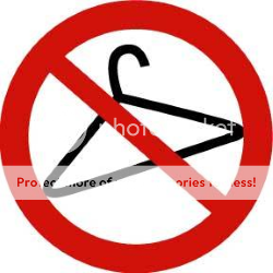 clipart showing a prohibited line through a coat hanger
