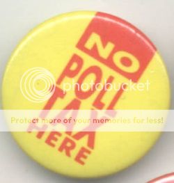 image of No Poll Tax Here button
