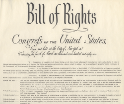 image of a copy of the US Bill of Rights