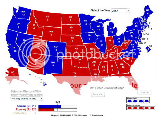 image of Doug's Electoral Vote Map 2012