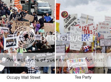 image of Occupy and Tea Party protest