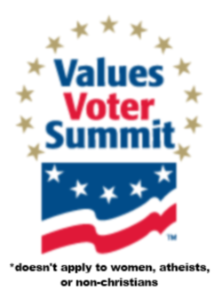 image of the Values Voter Summit logo with a catch