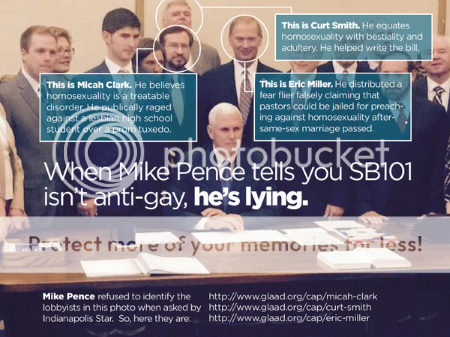 photo of GLAAD Id's anti-gay members of Gov. Pence's discrimination party
