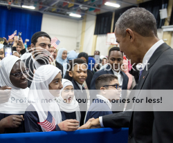 official image of President Obama visiting Baltimore mosque 2/3/2016