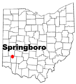 drawing showing location of Springboro Ohio